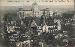 Birdseye View No. 4 of Circle of City from Stand Pipe Postcard