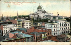 Bird's Eye View of Capitol and Government Buildings Harrisburg, PA Postcard Postcard Postcard