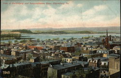 View of Harrisburg and Susquehanna River Postcard