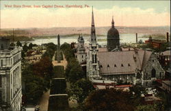 West State Street, from Capitol Dome Postcard