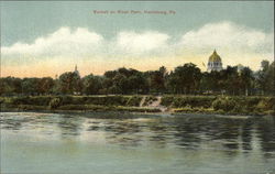 Sunset on River Park Harrisburg, PA Postcard Postcard Postcard