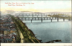 Circle of City from Stand Pipe Postcard