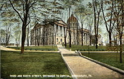 Third and North Street, Entrance to Capitol Postcard