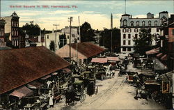 Market Square in 1860 Postcard