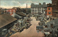 Market Square in War Time Harrisburg, PA Postcard Postcard Postcard