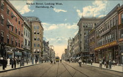 Market Street Looking West Harrisburg, PA Postcard Postcard Postcard