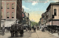 Third and Market Streets Postcard