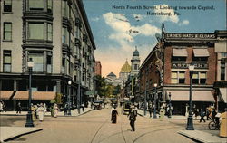 North Fourth Street, looking Towards Capitol Harrisburg, PA Postcard Postcard Postcard