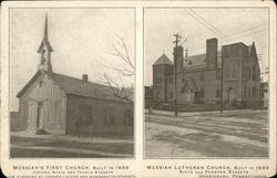 Messiah's First Church and Messiah Lutheran Church Postcard