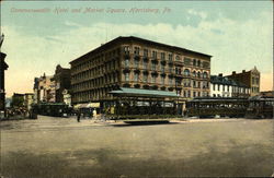 Commonwealth Hotel and Market Square Harrisburg, PA Postcard Postcard Postcard