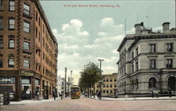 Third and Walnut Street Postcard