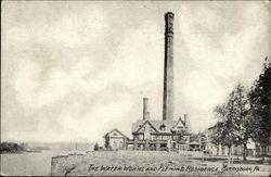 The Water Works and Fleming Residence Postcard