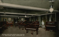 Player Piano and Grand Piano Parlors, J.H. Troup Music House Postcard