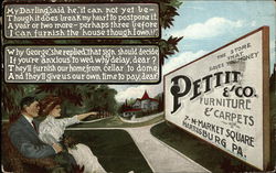 Pettit & Co. Furniture & Carpets Advertisement - We can marry, this store offers credit Postcard