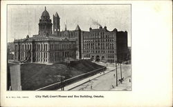 City Hall, Court House and Bee Building Postcard