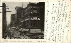 Corner of Broadway and Olive Postcard