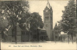 Town Hall and Library Postcard