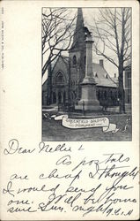 View of Soldiers Monument Greenfield, MA Postcard Postcard Postcard