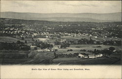 Bird's Eye View of Green River Valley Greenfield, MA Postcard Postcard Postcard