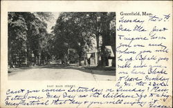 East main Street Greenfield, MA Postcard Postcard Postcard