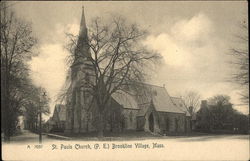 St. Pauls Church (P.E.) Brookline Village, MA Postcard Postcard Postcard