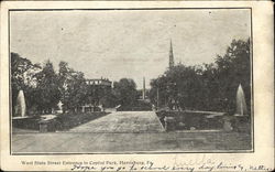 West State Street Entrance to Capitol Park Postcard