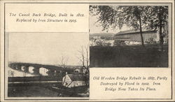 The Camel Back Bridge & The Old Wooden Bridge Harrisburg, PA Postcard Postcard Postcard