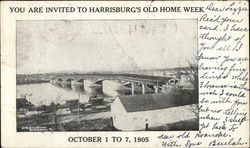 You Are Invited to Harrisburg's Old Home Week Postcard