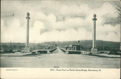 Front View to Market Street Bridge Harrisburg, PA Postcard Postcard Postcard