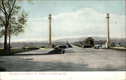 Entrance to Market Street Bridge Harrisburg, PA Postcard Postcard Postcard