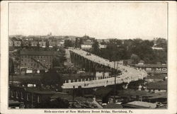 Birds-eye-view of New Mulberry Street Bridge Harrisburg, PA Postcard Postcard Postcard