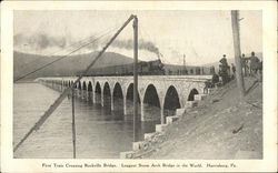 First Train Crossing Rockville Bridge Harrisburg, PA Postcard Postcard Postcard