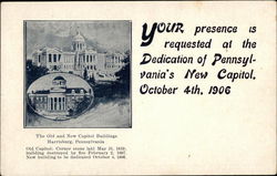 The Old and New Capitol Buildings Postcard