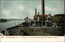 A Glimpse of the Susquehanna From the Pumping Station Harrisburg, PA Postcard Postcard Postcard