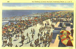 Surf Bathing At Jacob Riis Park, Rockaway Beach Queens, NY Postcard Postcard