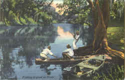 Fishing Is Good In Dixie Postcard