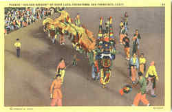 Parade Golden Dragon Of Good Luck, Chinatown Postcard