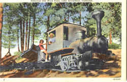 Historical Old Work Train Postcard