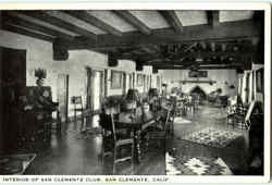 Interior Of San Clemente Club California Postcard Postcard