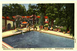 Beautiful Outdoor Swimming Pool Bakersfield Inn California Postcard Postcard