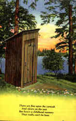 There are flies upon the corncob - outhouse Comic, Funny Postcard Postcard