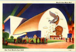 World's Fair Music Hall 1939 NY World's Fair Postcard Postcard