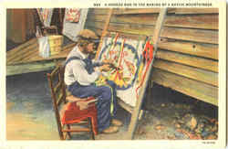 A Hooked Rug In The Making By A Native Mountaineer Postcard