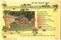 The Old Kentucky Home Songs & Lyrics Postcard Postcard