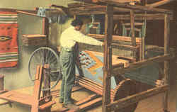 A Chimayo Weaver At His Loom Native Americana Postcard Postcard