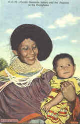 Florida Seminole Indian And Her Papoose In The Everglades Postcard