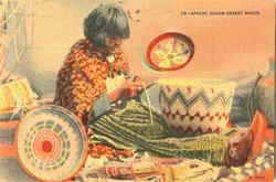 Apache Squaw Basket Maker Postcard