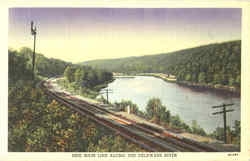 Erie Main Line Along The Delaware River Railroad (Scenic) Postcard Postcard