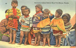 Seminole Indian Babies Near Fort Myers Postcard