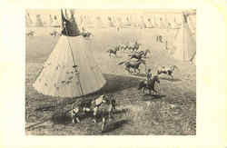 Tipi Circle Of Blackfoot Indians Native Americana Postcard Postcard